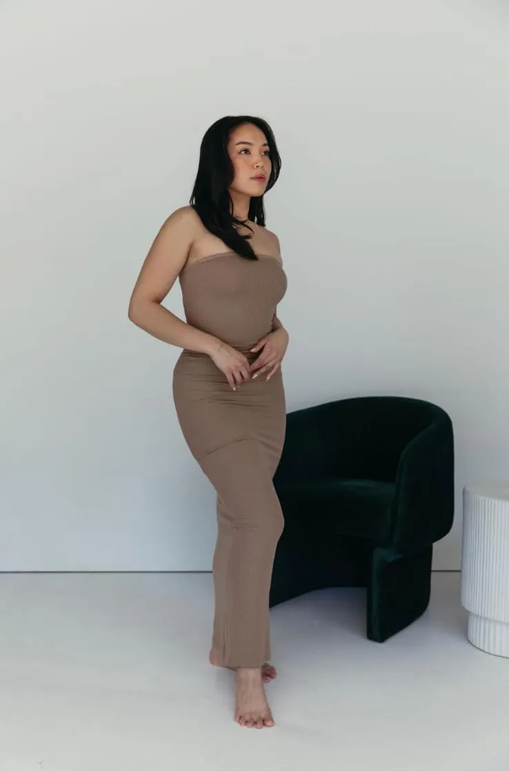 Almere Body Shaping Basic Strapless Maxi Dress