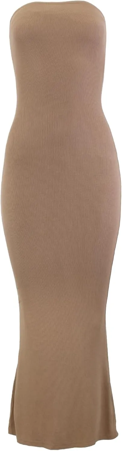 Almere Body Shaping Basic Strapless Maxi Dress