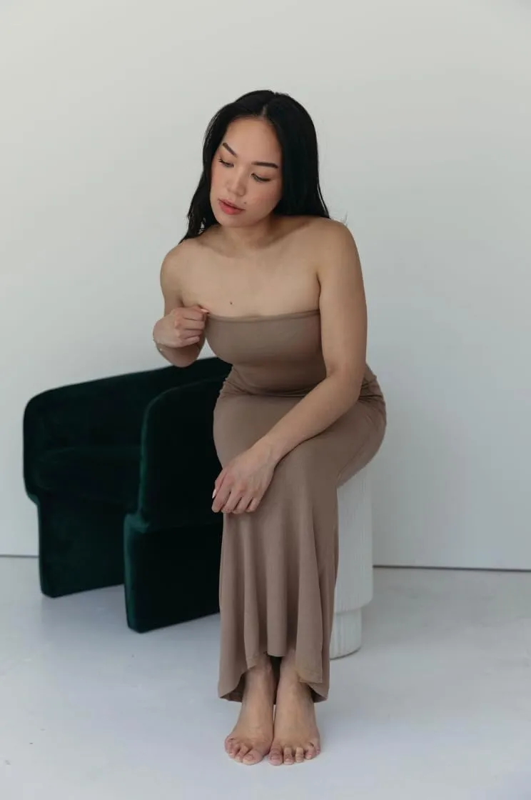 Almere Body Shaping Basic Strapless Maxi Dress