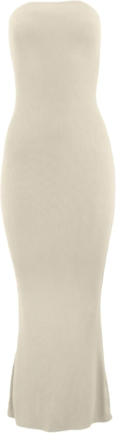 Almere Body Shaping Basic Strapless Maxi Dress
