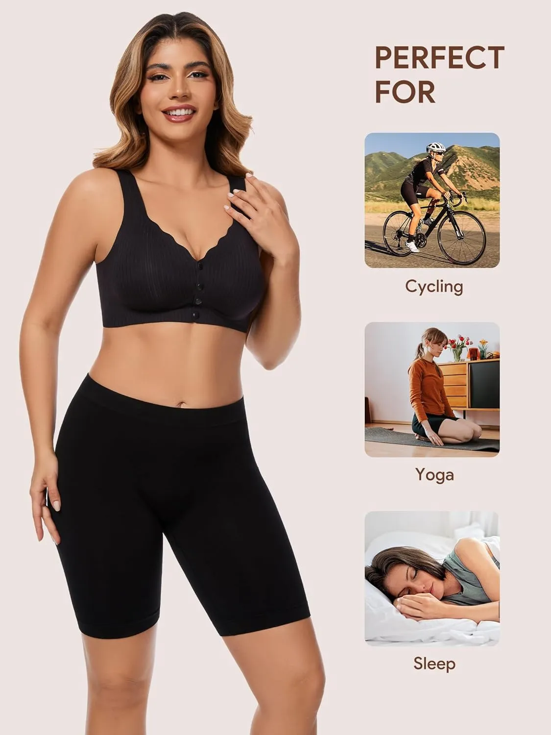 Angelhood Women's Cotton Boy Shorts Underwear Anti Chafing Seamless Biker Shorts High Waisted Soft Plus Boxer Briefs 4 Pack