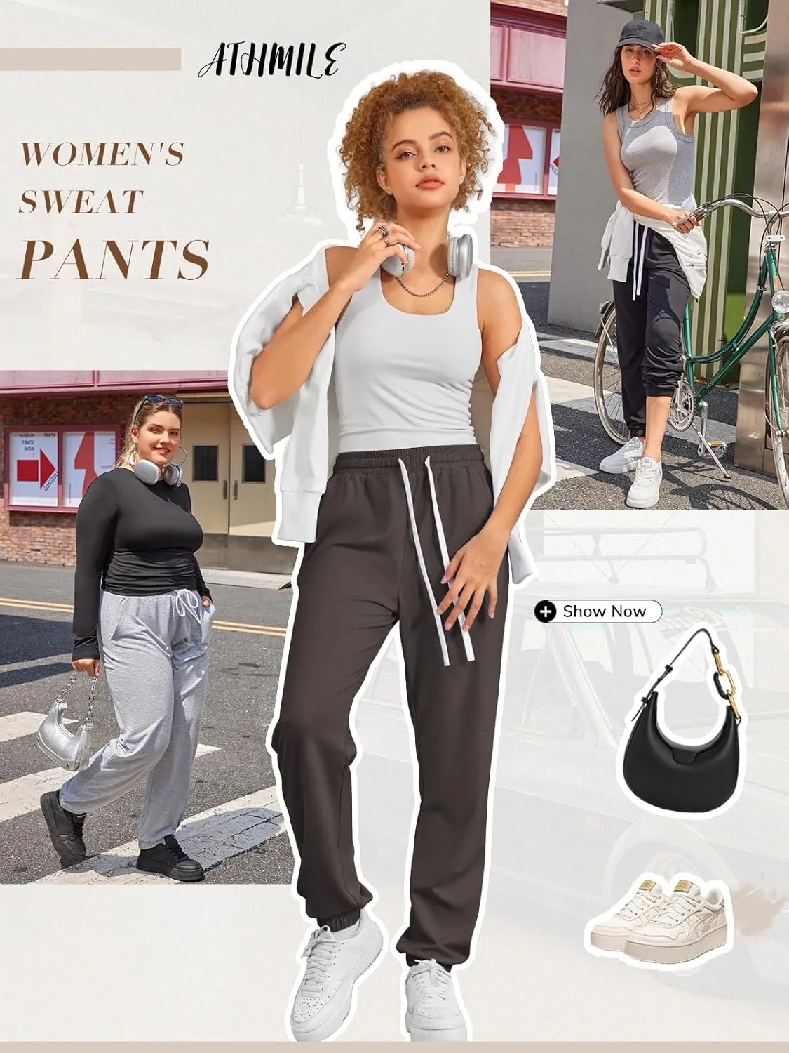 ATHMILE Baggy Sweatpants for Women with Pockets-Lounge Womens Pajams Pants-Womens Running Joggers Fall Clothes Outfits 2025