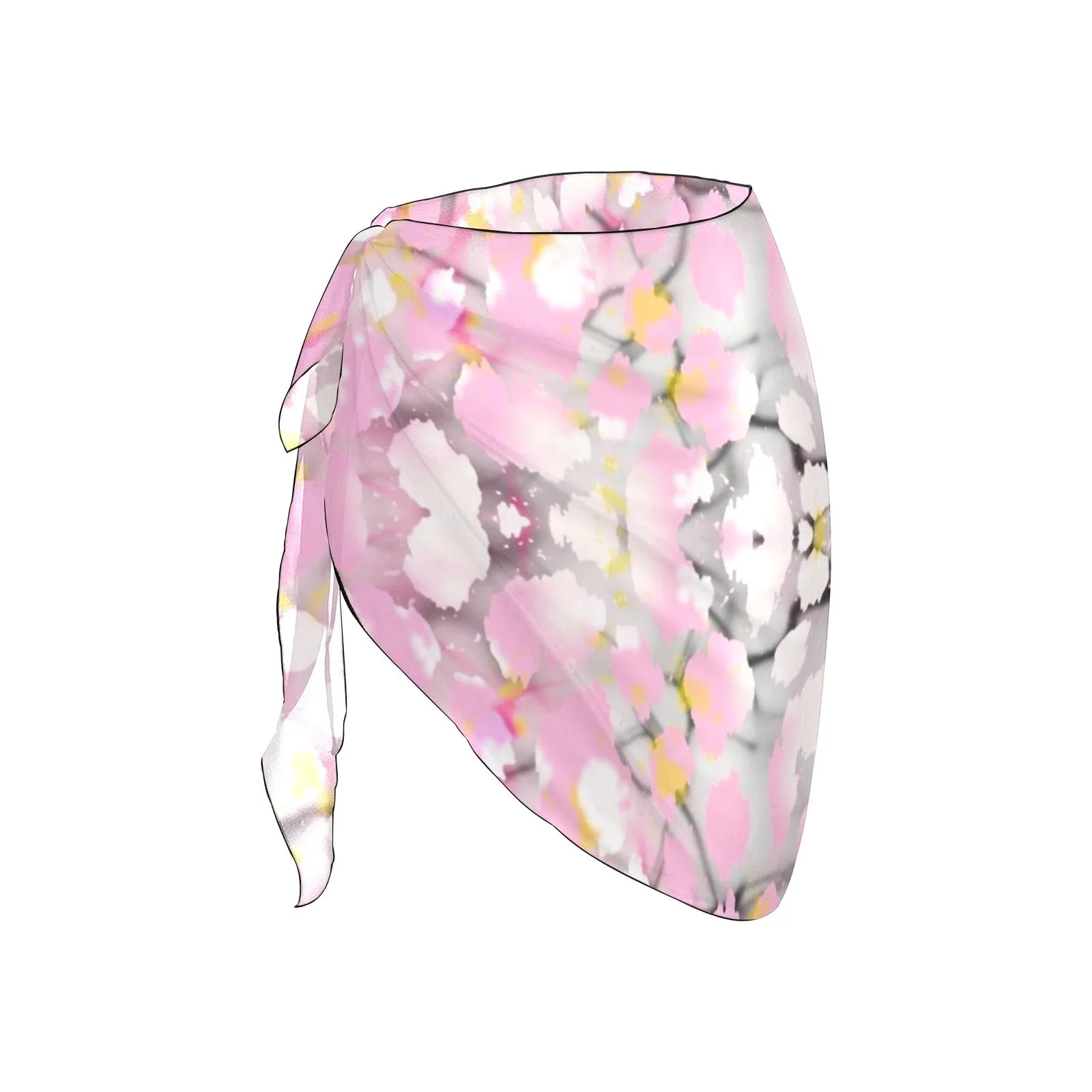 Baby Pink Leopard Plus Short Chiffon Sarong Wrap up to 5 XL (FWS)