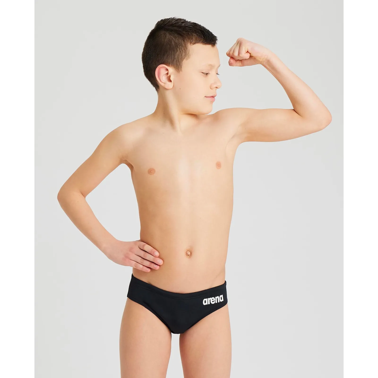 BOYS' TEAM SWIM BRIEF SOLID - BLACK