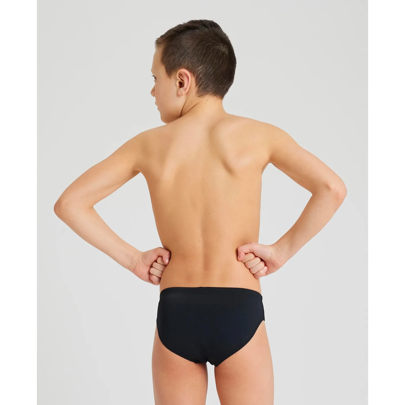 BOYS' TEAM SWIM BRIEF SOLID - BLACK