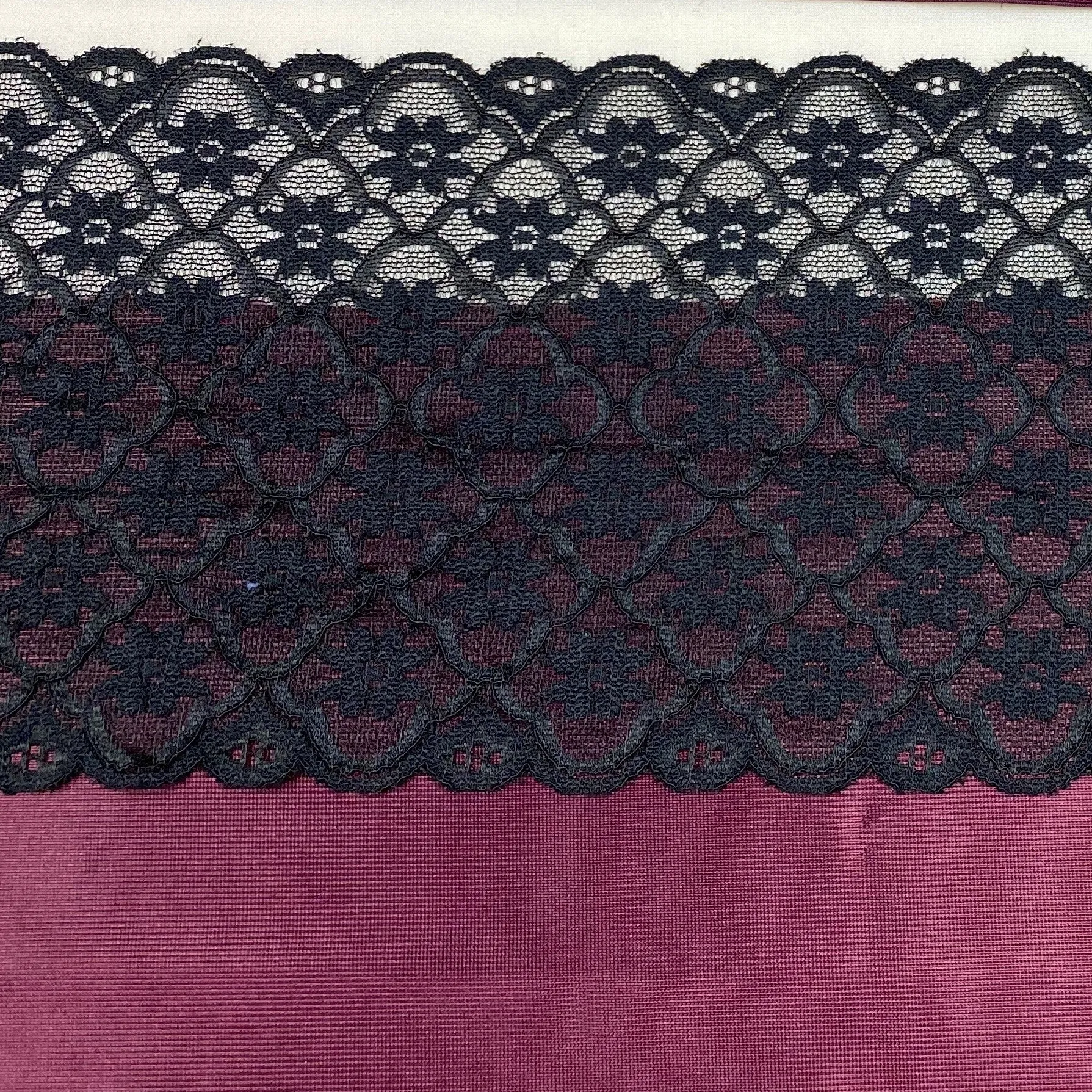 Bra Fabric Kit, Black Cherry and Lace Trio Bra Making Fabric Kit for all Bra Patterns