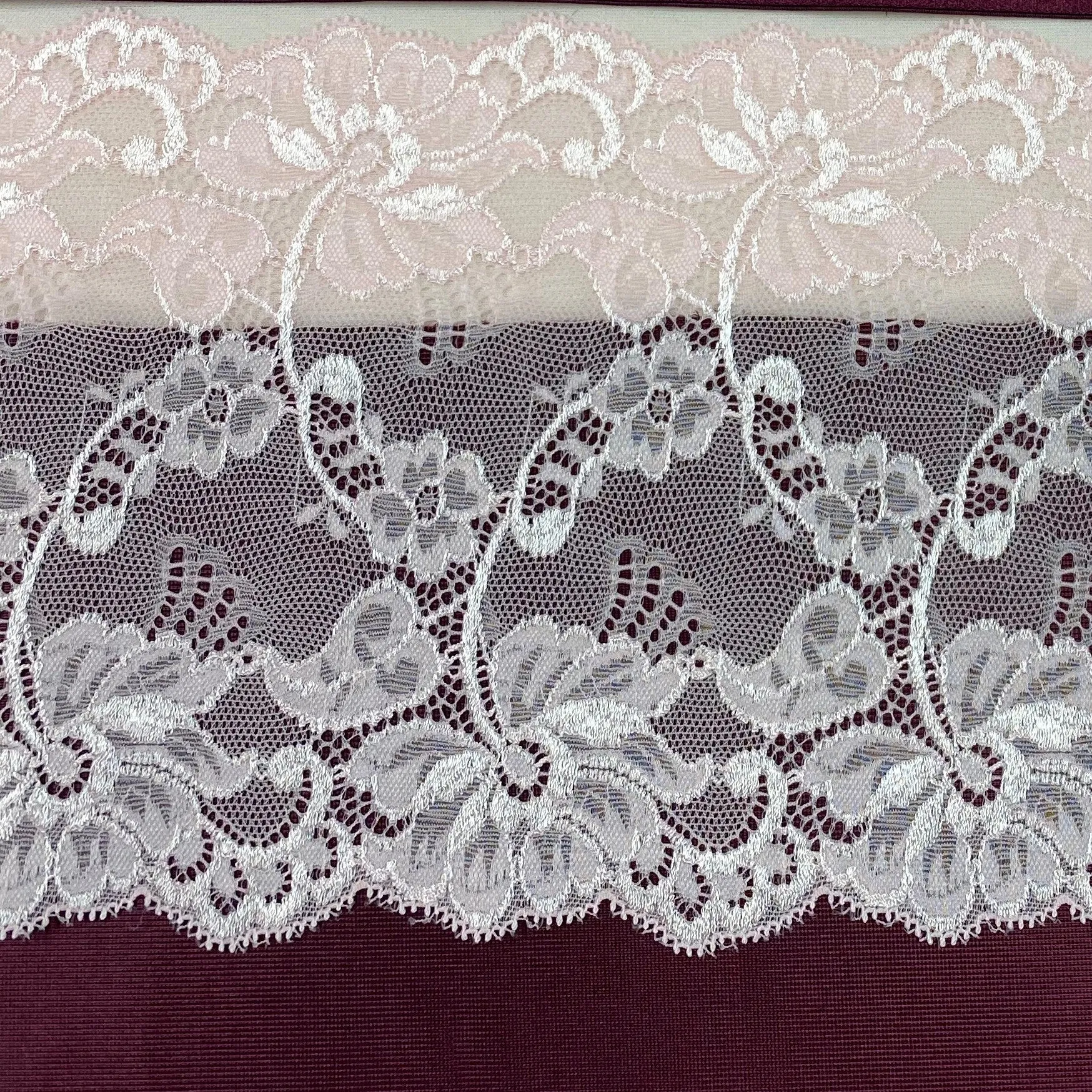 Bra Fabric Kit, Black Cherry and Lace Trio Bra Making Fabric Kit for all Bra Patterns