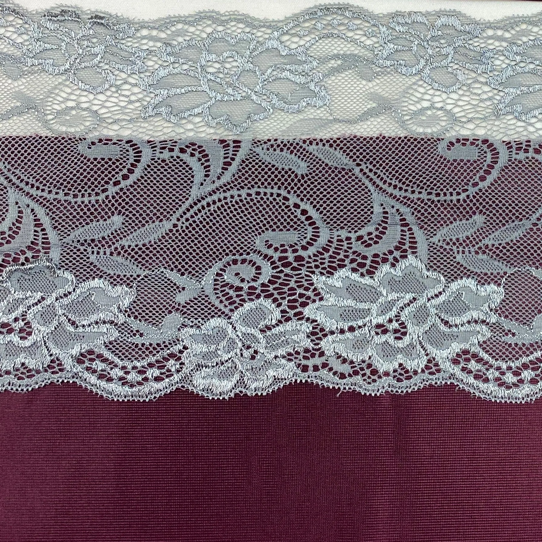 Bra Fabric Kit, Black Cherry and Lace Trio Bra Making Fabric Kit for all Bra Patterns