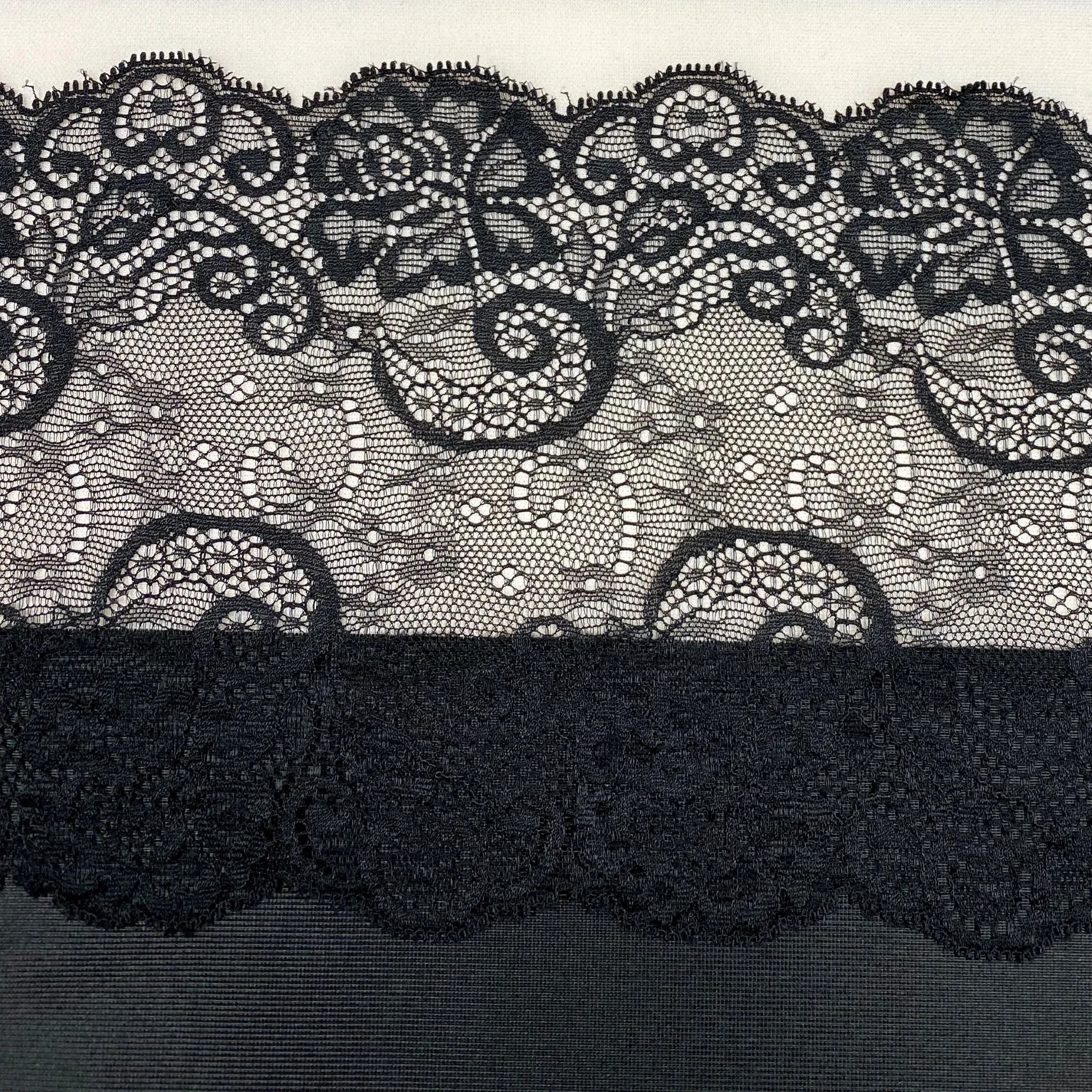 Bra Kit, Black and Lace Trio Bra Making Kit (Fabrics, Lace, Sheer Cup Lining, Findings)