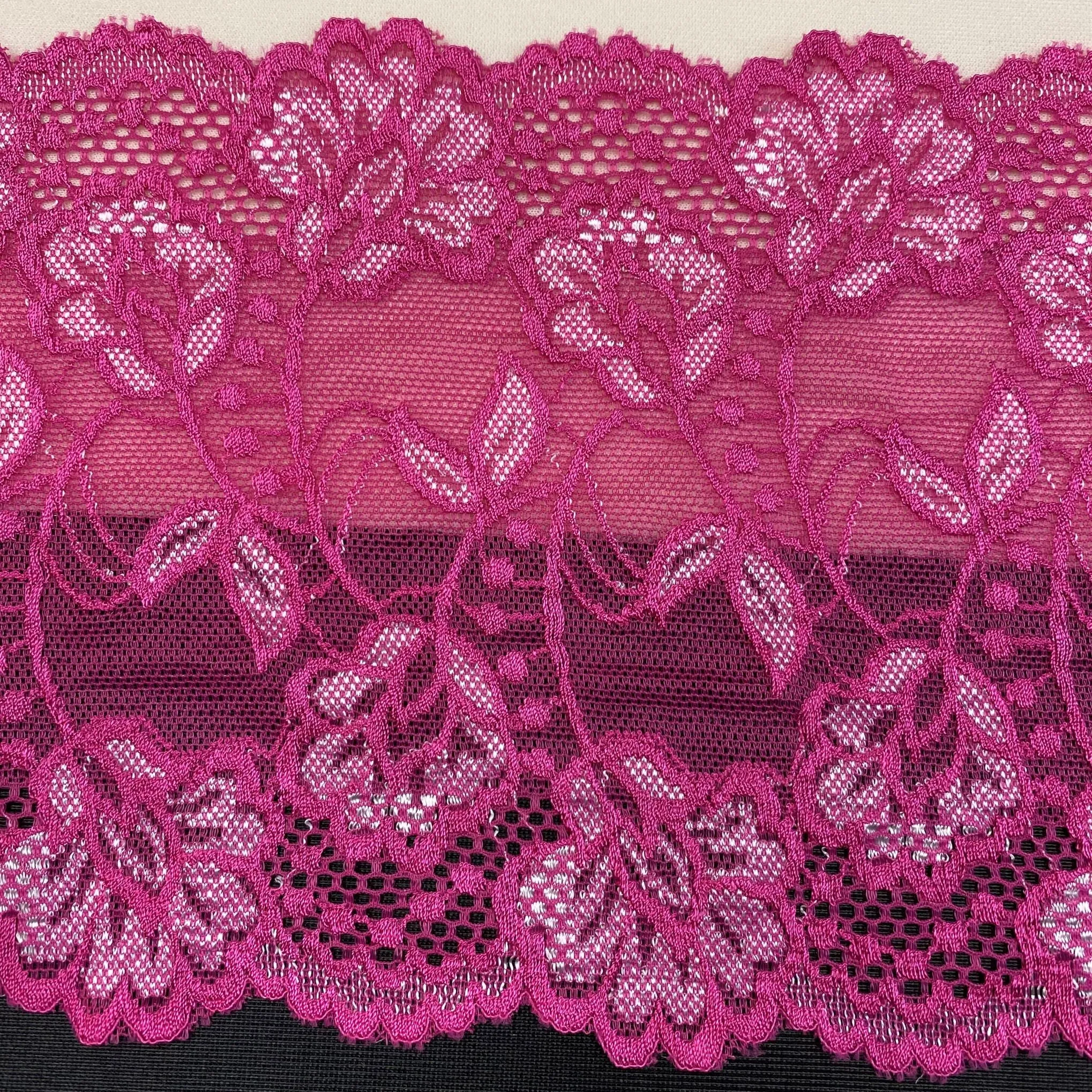 Bra Kit, Black and Lace Trio Bra Making Kit (Fabrics, Lace, Sheer Cup Lining, Findings)