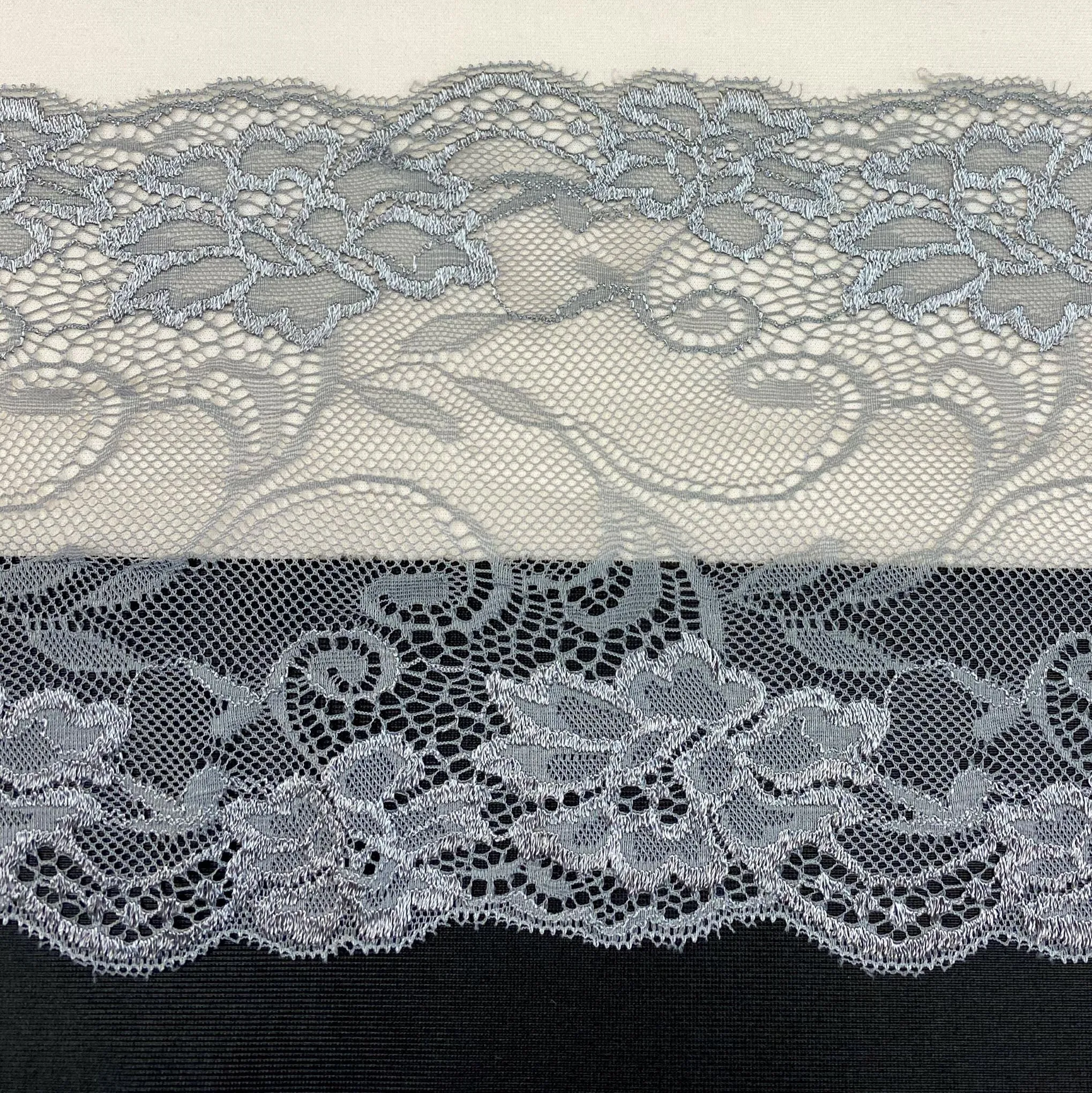 Bra Kit, Black and Lace Trio Bra Making Kit (Fabrics, Lace, Sheer Cup Lining, Findings)