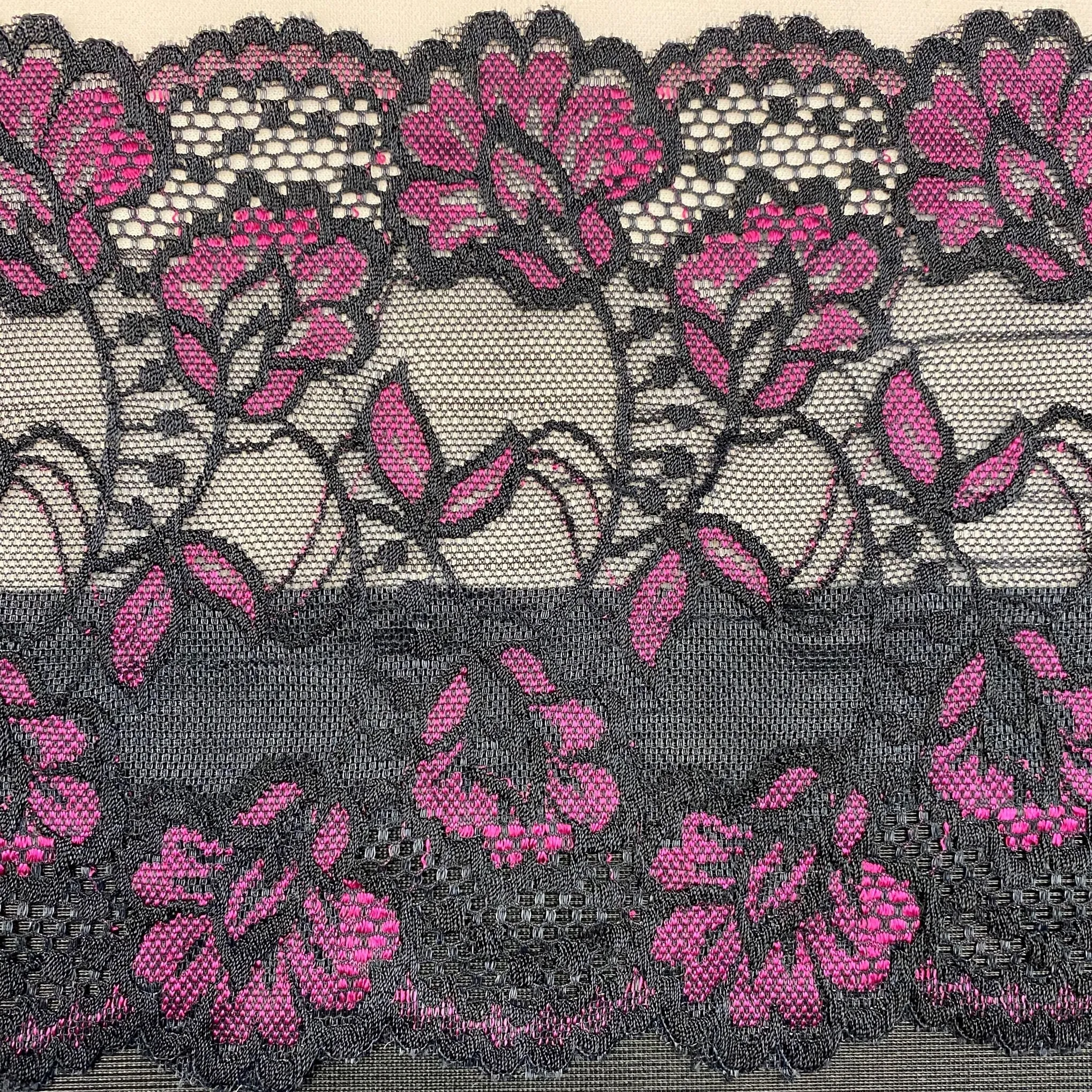 Bra Kit, Black and Lace Trio Bra Making Kit (Fabrics, Lace, Sheer Cup Lining, Findings)