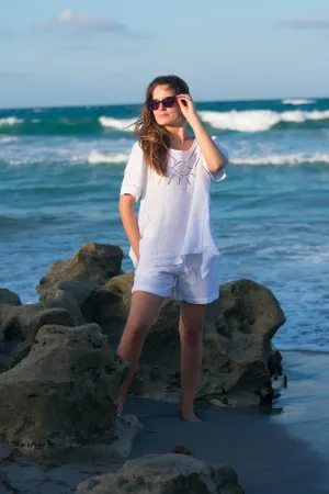 Catherine - Greece Linen Shorts | Resort Wear Shorts