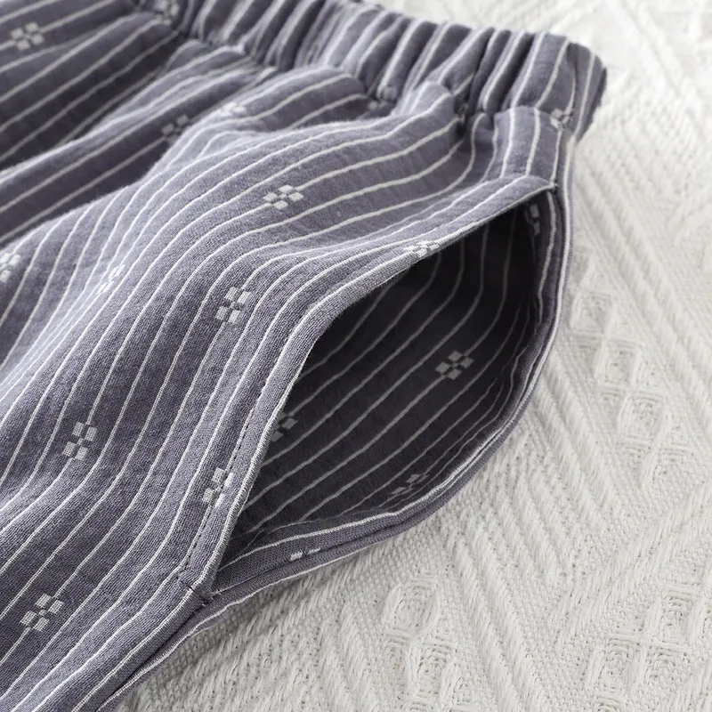 Cotton Gray Crew Neck Pajama Set