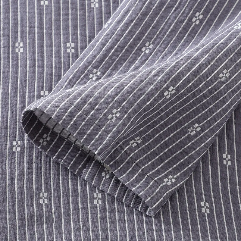 Cotton Gray Crew Neck Pajama Set