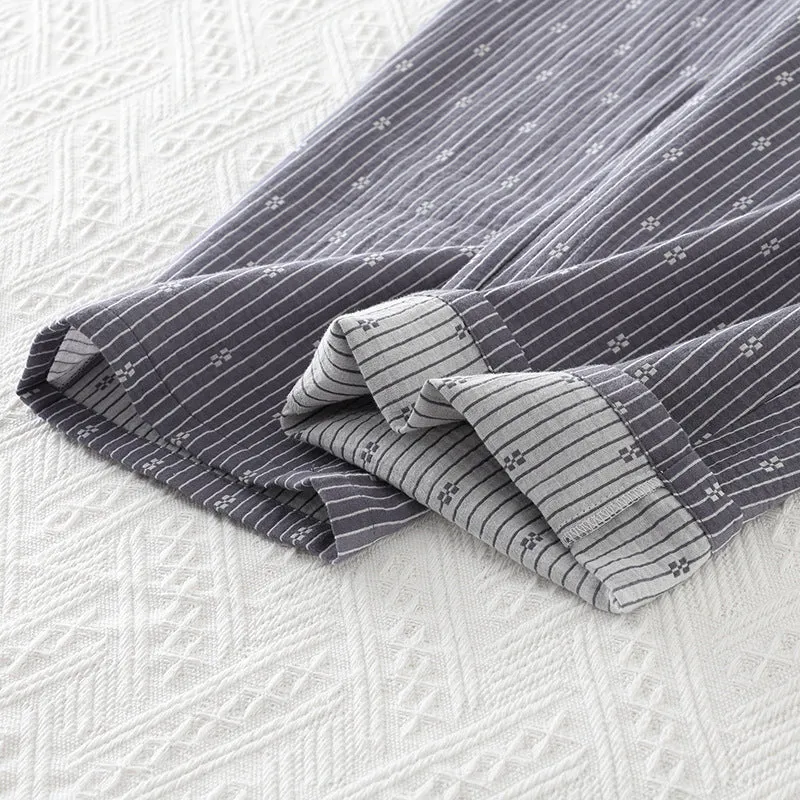 Cotton Gray Crew Neck Pajama Set