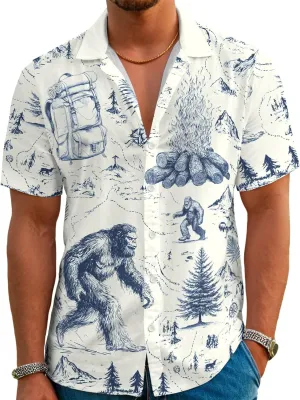 DFZ Funny Hawaiian Shirts for Men Summer Beach Short Sleeve Button Down Shirt Theme Party Shirt