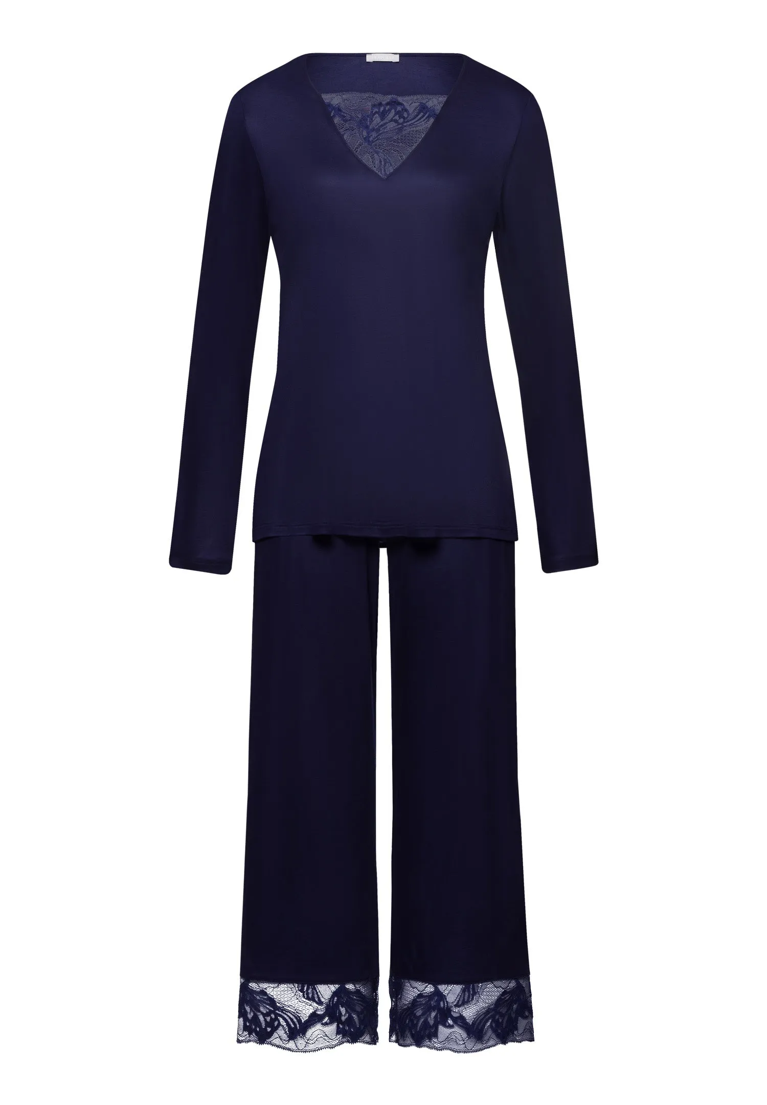Eva Lace Accented Crop Pajama Set | Evening Blue 74887-2621