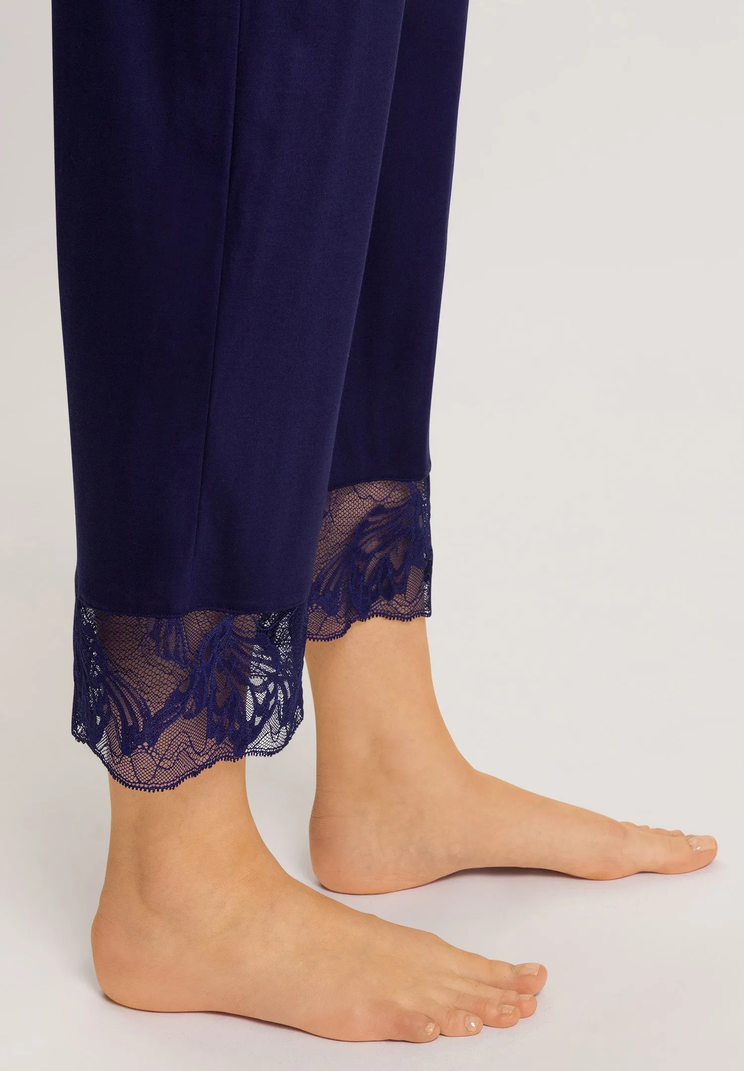 Eva Lace Accented Crop Pajama Set | Evening Blue 74887-2621