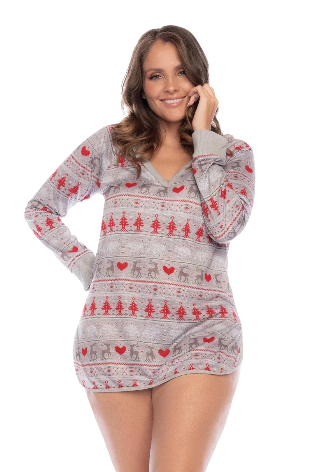 Festive Holiday Printed Sleep Shirt