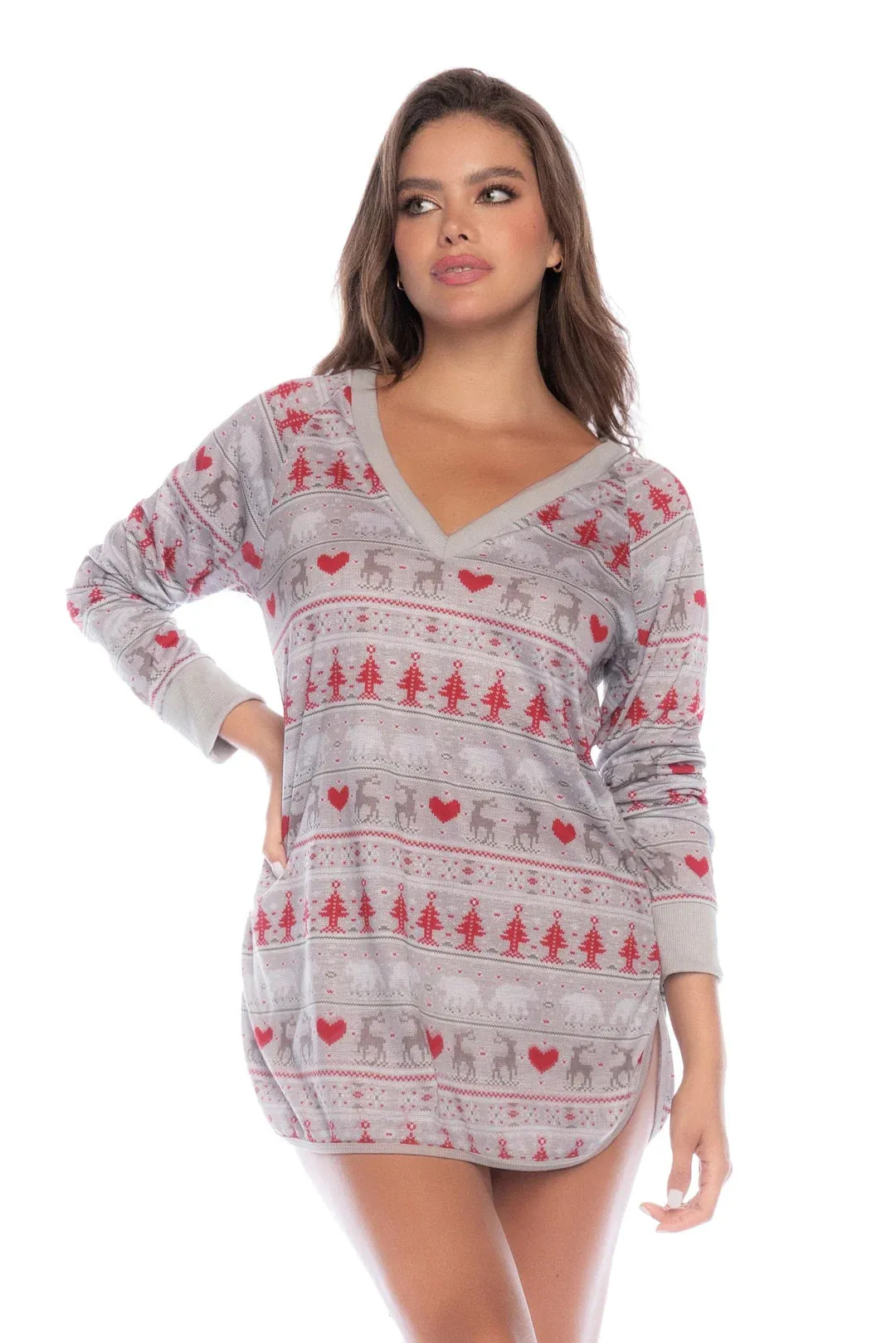 Festive Holiday Printed Sleep Shirt