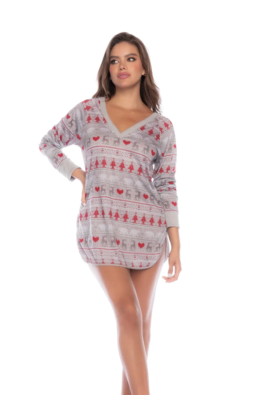 Festive Holiday Printed Sleep Shirt