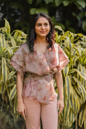 Floral printed wrap top