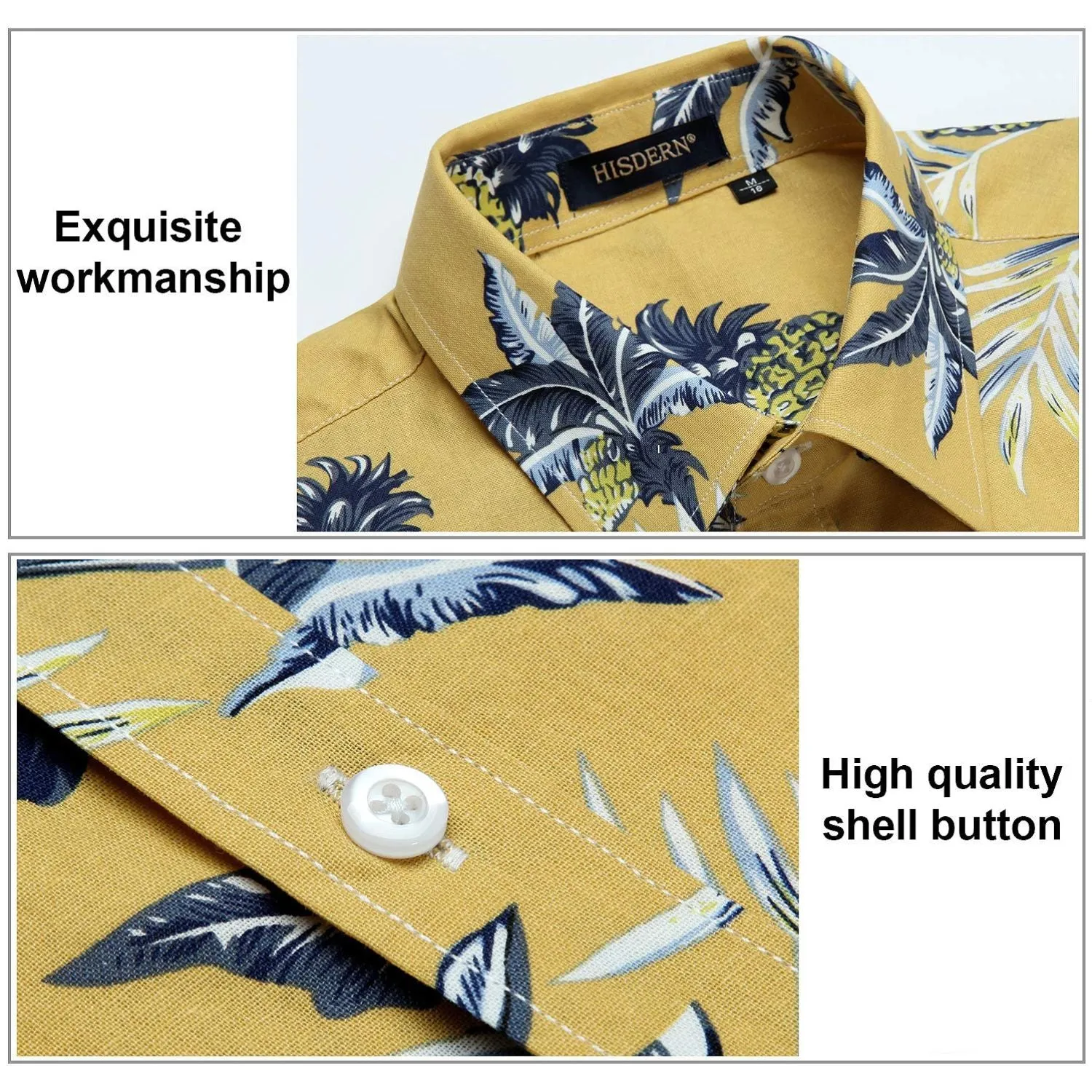 Funky Hawaiian Shirts with Pocket - YELLOW-2