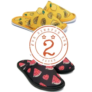 Gift Pack Lemon For Him Watermelon For Her Home Slippers Kitchen Garage Dorm Bedroom Lightweight
