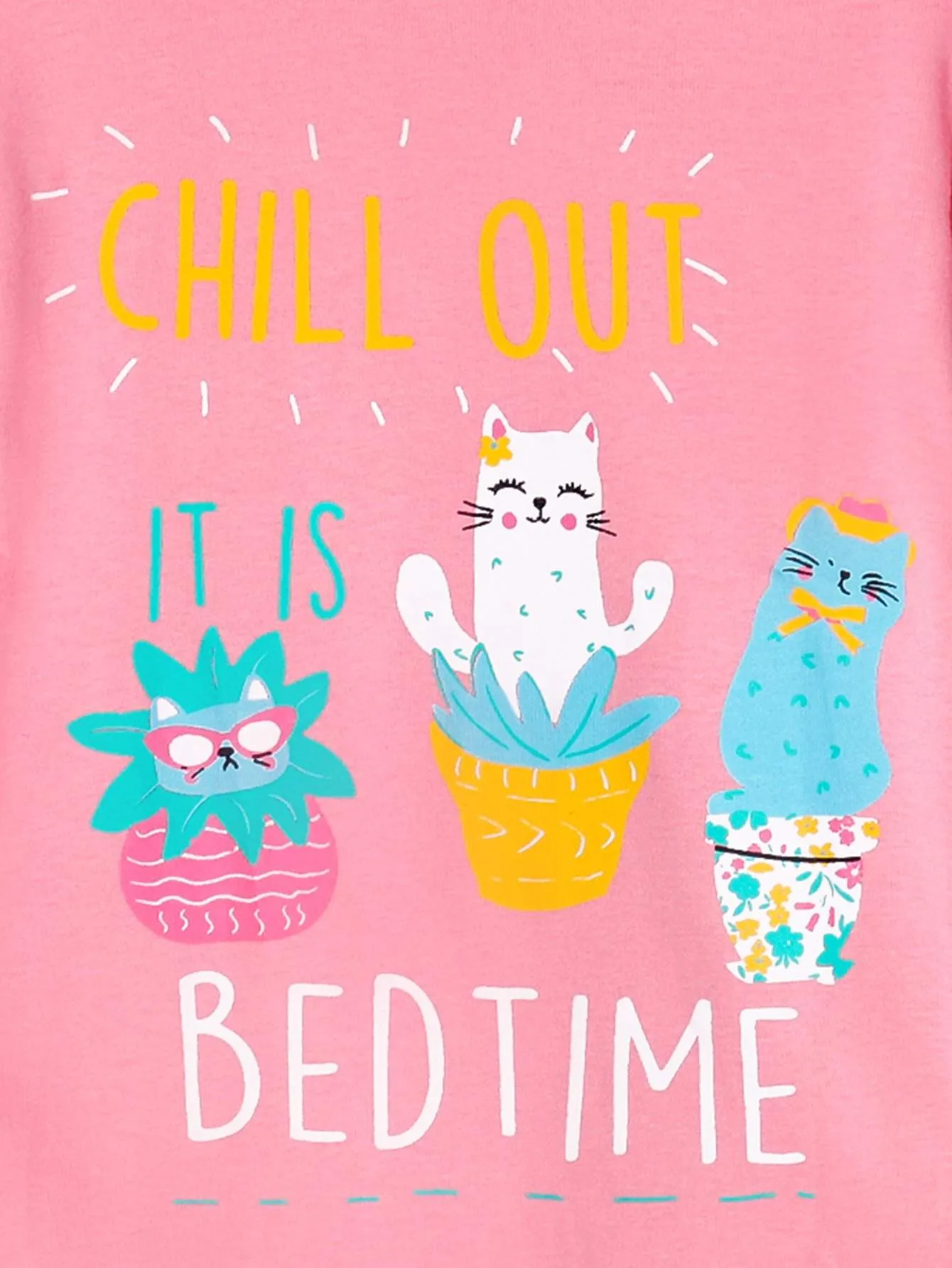 Girls' Snug Fit Cotton Sheep Pink cactus sloth Pajama Set Sleepwear