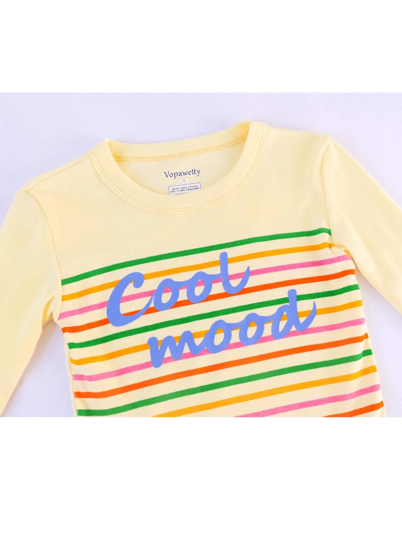 Girls' Snug Fit Cotton Yellow Cool Mood Pajama Set Sleepwear