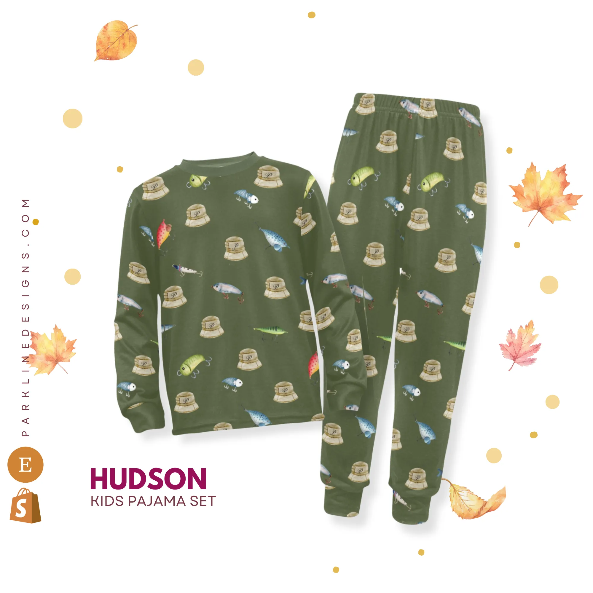 Hudson Boys' Pajama Set | Crew Neck Long Pajama Set | Soft Long Sleeve Sleepwear for Lounging and Relaxing