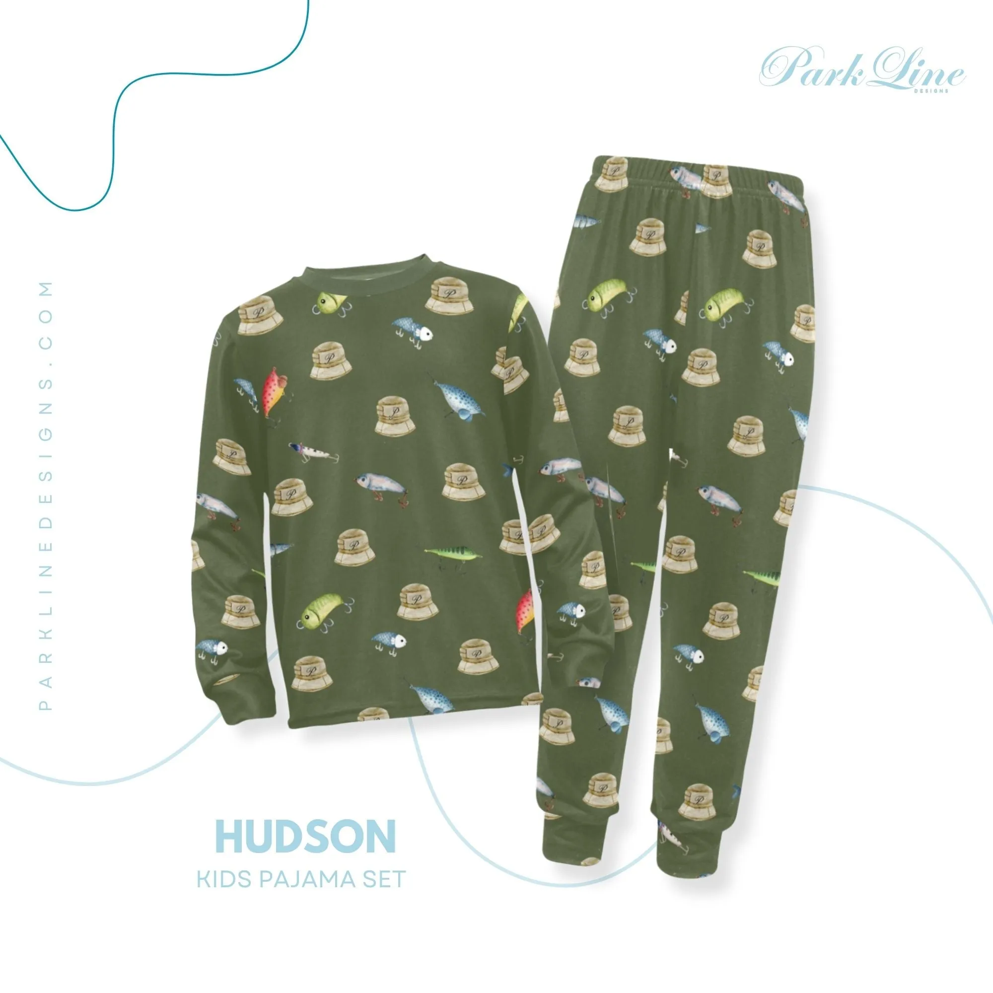 Hudson Boys' Pajama Set | Crew Neck Long Pajama Set | Soft Long Sleeve Sleepwear for Lounging and Relaxing