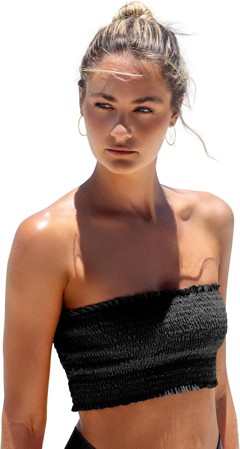Kali Tube Top Women's Swimsuit Smocked Bikini Top