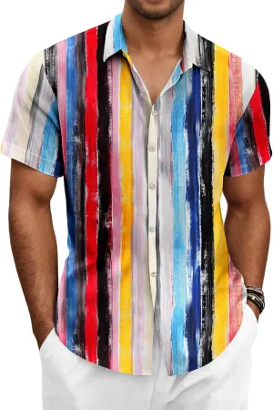 KYKU Hawaiian Shirt for Men: Beach Summer Mens Button Down Short Sleeve Shirt Tropical Vacation Casual Clothes