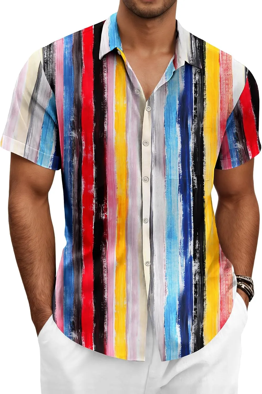 KYKU Hawaiian Shirt for Men: Beach Summer Mens Button Down Short Sleeve Shirt Tropical Vacation Casual Clothes