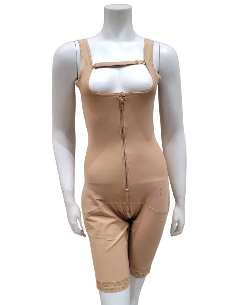 Leonisa Beige Sculpting Body and Thigh Shaper Bodysuit with Legs