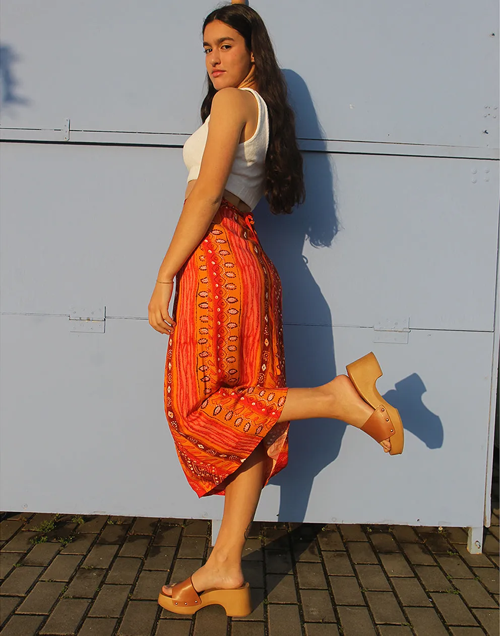 Long Printed Skirt
