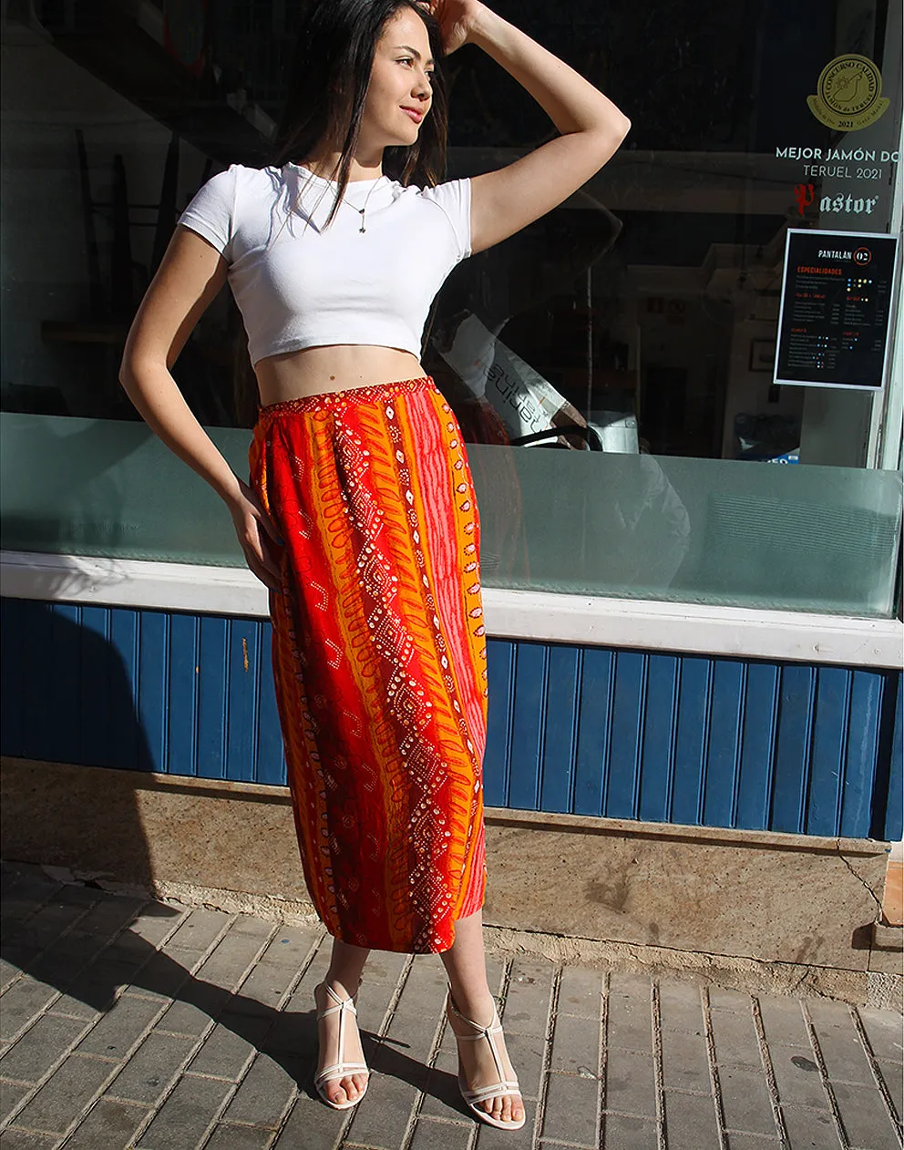 Long Printed Skirt