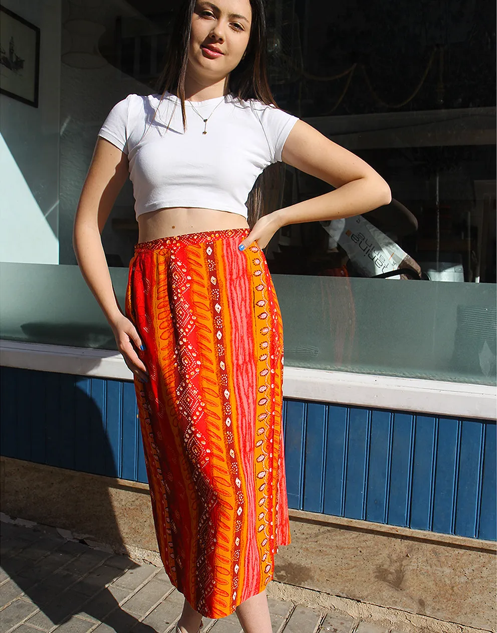 Long Printed Skirt