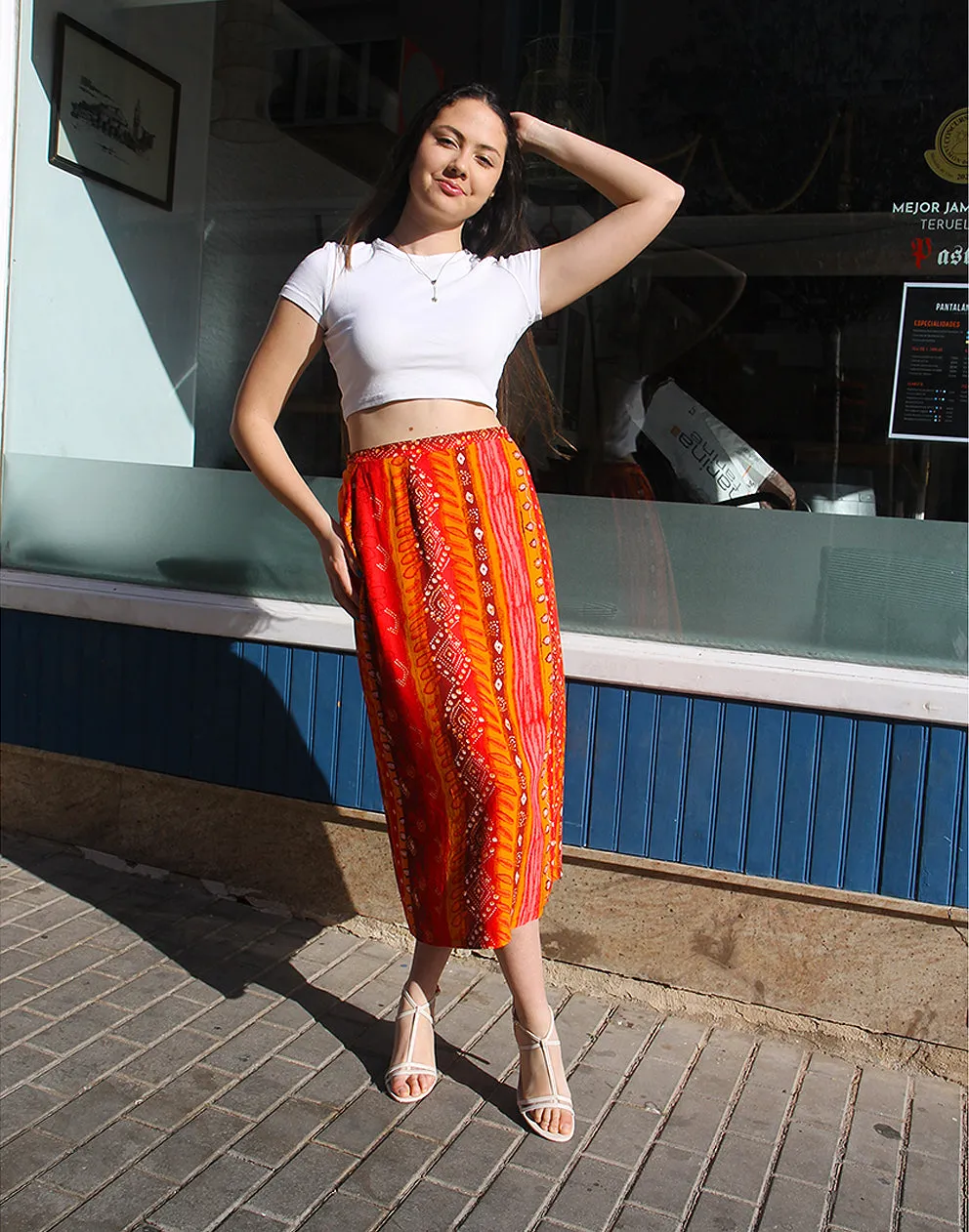 Long Printed Skirt