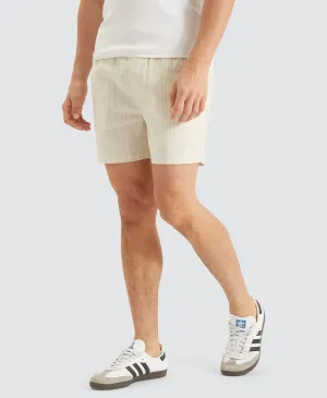 Nomadic Paradise Paloma Linen Striped Shorts - Oatmeal