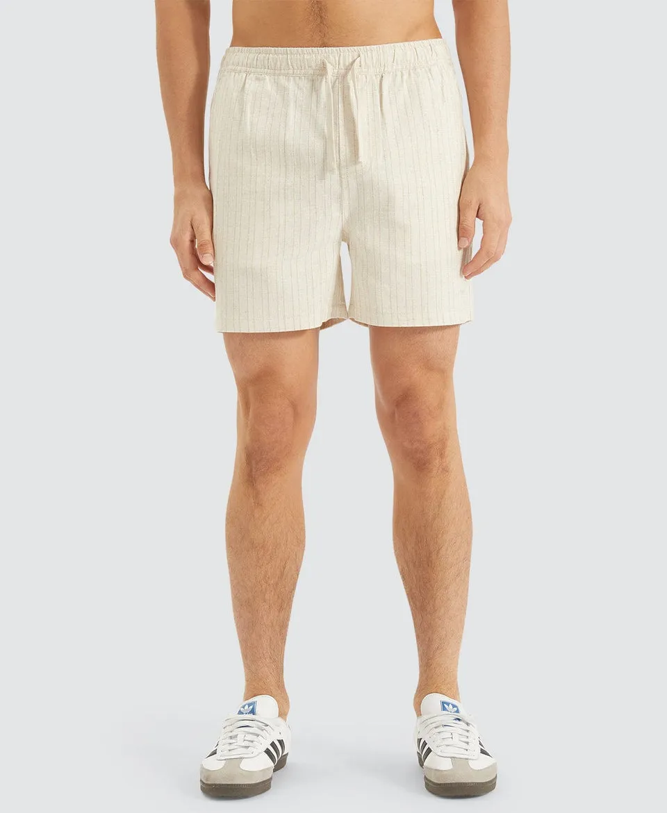 Nomadic Paradise Paloma Linen Striped Shorts - Oatmeal