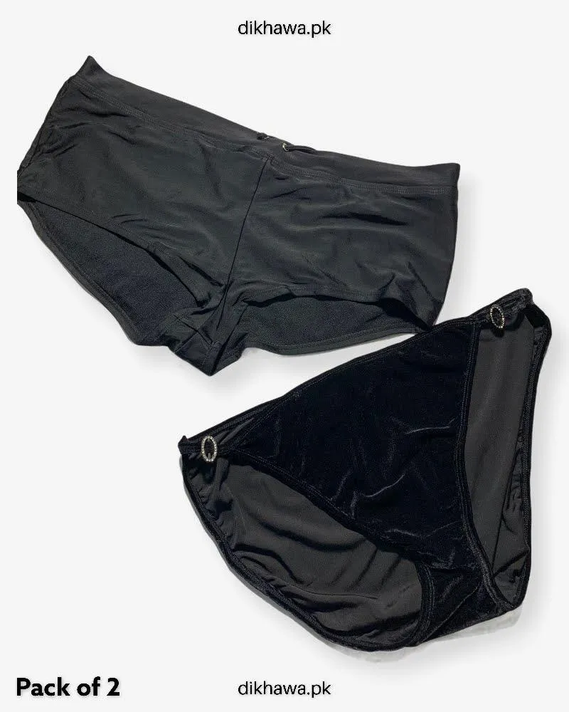 Pack of 2 Imported Stocklot Branded Silk Panty Bikini Style Sexy Sexy Panty Swimwear Panty