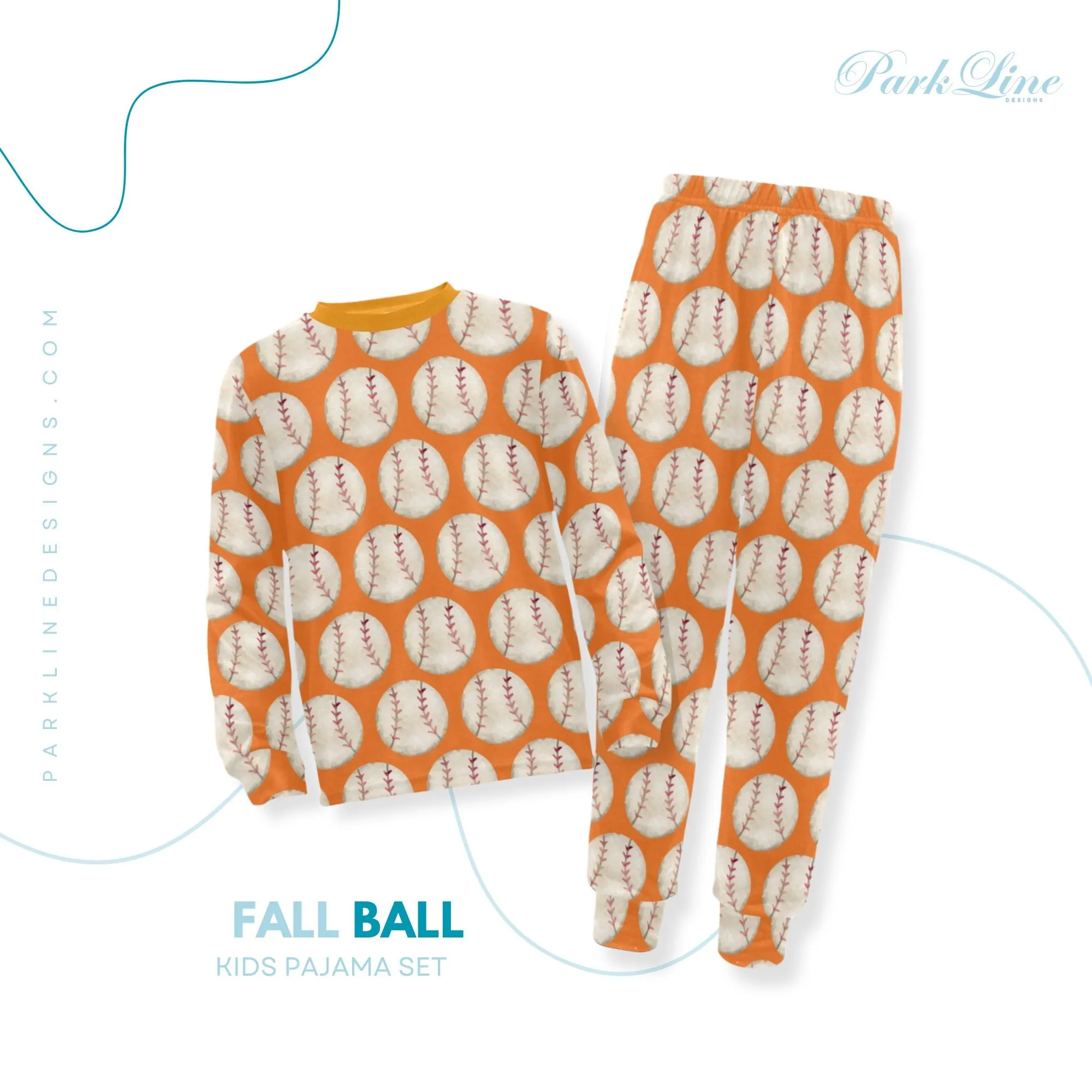 Parker Yellow Boys' Pajama Set |  Crew Neck Long Pajama Set | Soft Long Sleeve Sleepwear for Lounging and Relaxing