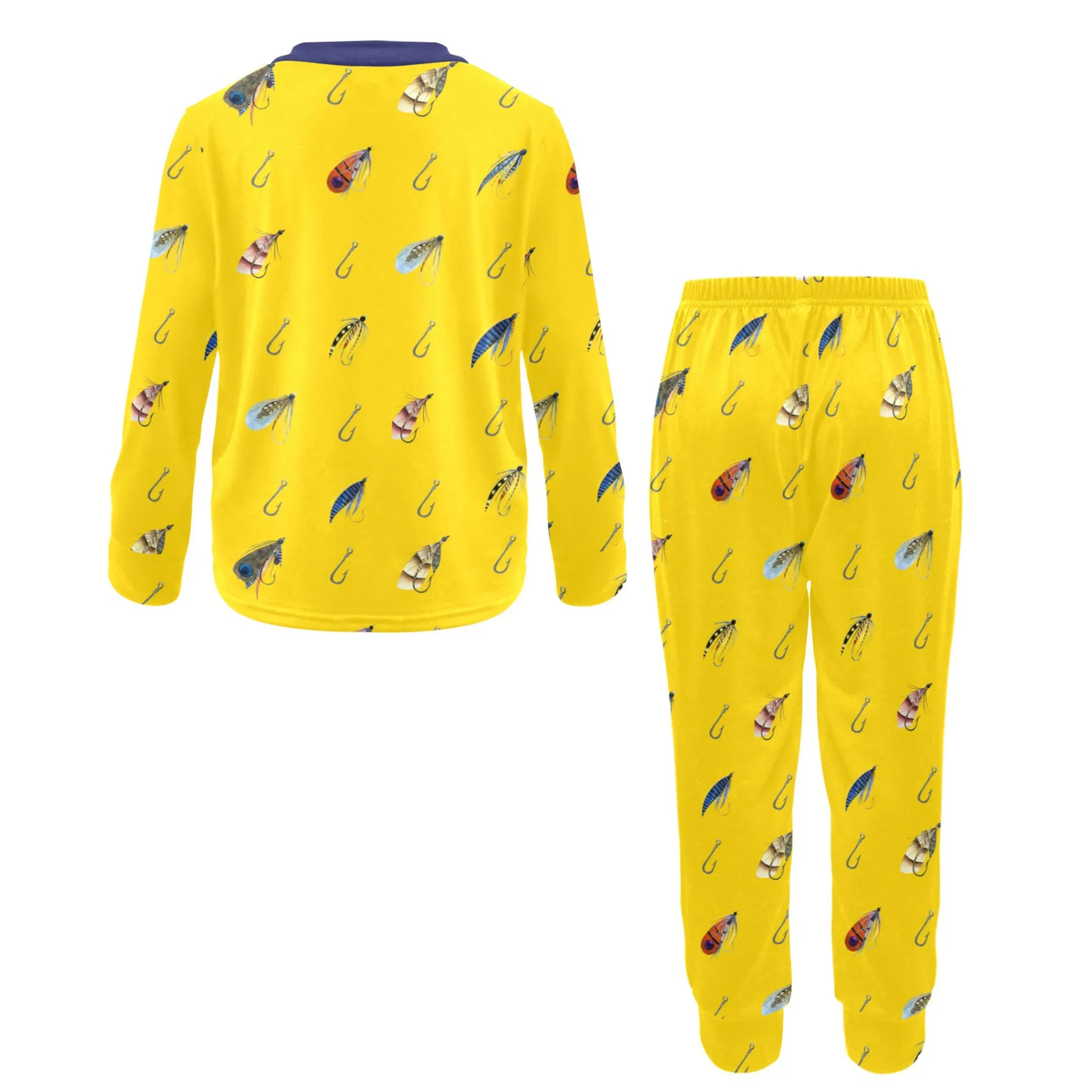 Parker Yellow Boys' Pajama Set |  Crew Neck Long Pajama Set | Soft Long Sleeve Sleepwear for Lounging and Relaxing