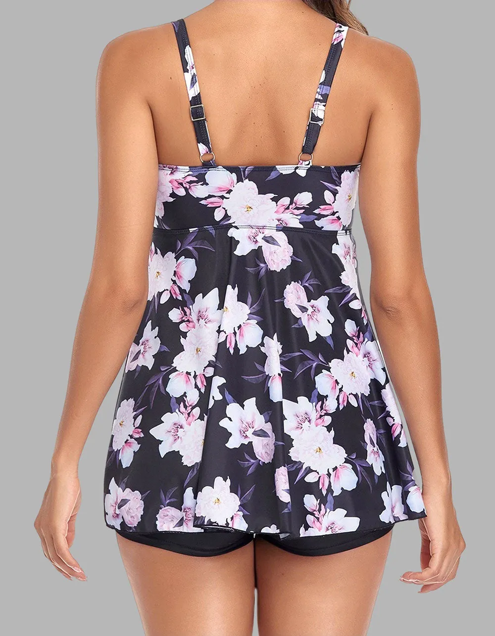 Plus Size Printed Backless Two-piece Bikini Swimwear Sets
