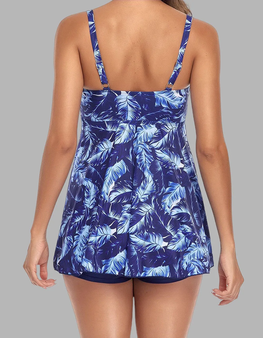 Plus Size Printed Backless Two-piece Bikini Swimwear Sets