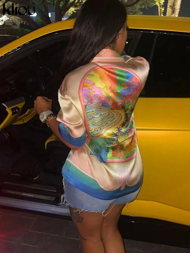 Rainbow Ombre Satin Shirt