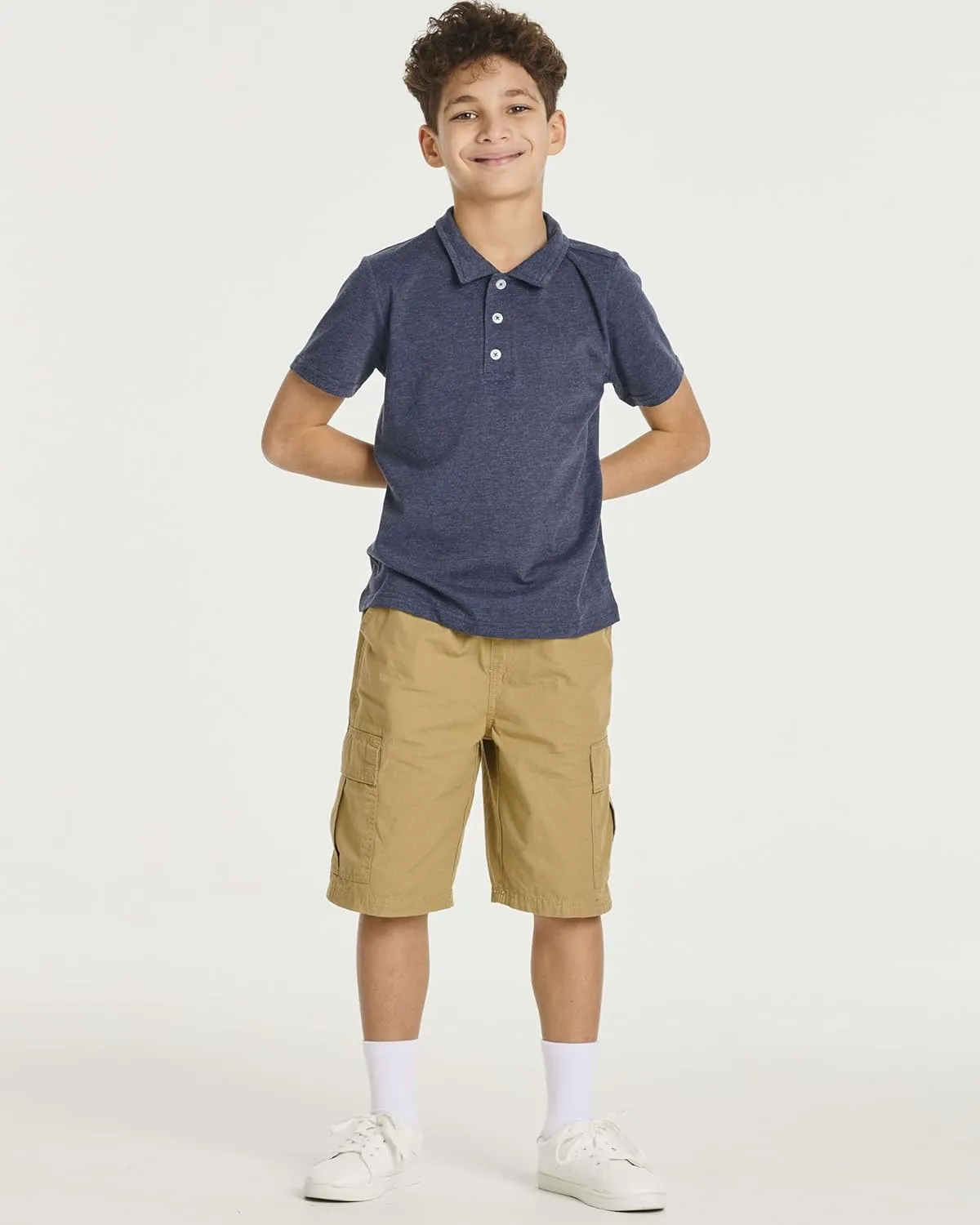 Real Essentials 3 Pack: Boys' Short Sleeve Jersey Cotton Polo Shirt - Uniform Youth Dress Shirt (Ages 4-18)
